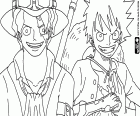 Los dos hermanastros Sabo y Luffy, ellos también son hermanastros de Ace. Dos personajes de One Piece New World