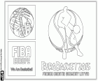 Logotipo del Campeonato Europeo de Baloncesto Masculino 2015, EuroBasket 2015. El campeonato se celebra del 5 al 20 de septiembre en cinco ciudades de cuatro países europeos, Montpellier y Lille en Francia, Zagreb en Croacia, Berlín en Alemania y Riga en Letonia