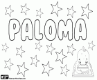 Paloma, nombre femenino en español. Paloma, nombre derivado de la palabra latina palumba. Su significado es el nombre de un pájaro, la paloma