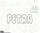 Petra, nombre femenino en muchos idiomas. Petra es una forma femenina del nombre Pedro. Nombres derivado de la palabra griega petros, su significado es piedra o roca