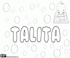 Talita, variante de Talitha, Thalita o Talytha. Talita, nombre de origen arameo que significa niña pequeña