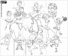 Rompecabeza con niños practicando deportes alrededor del mundo. Puzzle del Día Mundial de la Actividad Física, 6 abril