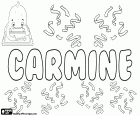 Carmine, nombre masculino en inglés y en italiano. Carmine, nombre de origen hebreo
