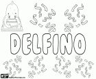 Delfino, nombre derivado del nombre latino Delphinus, que proviene de la palabra griega delphis que significa delfín
