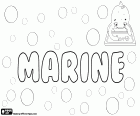 Marine, nombre para niña de origen latino, variante de Marina, proviene de Marinus que significa del mar