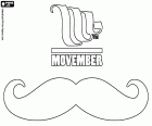 Movember, evento que se celebra durante el mes de noviembre cada año en muchos países del mundo para concienciar sobre los problemas de salud específicos de los varones. Movember, el nombre proviene de la combinación de Moustache (bigote) y de November (noviembre). Logo de la Movember Foundation y un bigote, el elemento clave de la campaña anual