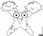 La letra X es un monstruo muy jovencito con cara alegre y divertida