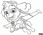 La perrita Cockapoo Skye de la patrulla canina Paw Patrol. A Skye le encanta volar y es la encargada del salvamento aéreo