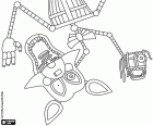 Mangle es una versión rediseñada de Foxy. Mangle parece un maniquí de ventrílocuo, este personaje es casi completamente endoesqueletico. Mangle tiene una segunda cabeza completamente mecánica