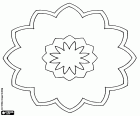Para decorar un mandala de flor en forma de estrella