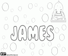 James, nombre masculino de origen latino, derivado de Iacomus. James, nombre muy popular en inglés, también se utiliza como nombre en otros idiomas