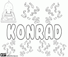 Konrad, nombre masculino de origen germánico. Konrad, nombre para niño en alemán, polaco, sueco, noruego, danés y esloveno. Konrád, nombre en checo, eslovaco y húngaro