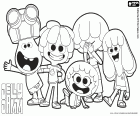 El grupo de los cinco amigos del planeta Jamboo, los protagonistas de las aventuras de Jelly Jamm