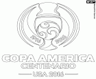 El logo de la Copa América Centenario, Estados Unidos 2016, del 3 al 26 de junio, para conmemorar los cien años desde la primera Copa América de 1916