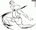 El baloncesto es un deporte olímpico, competición masculina desde 1936 en Berlín, y competición femenina desde 1976 en Montreal. Un jugador de baloncesto en un mate