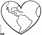 Nuestro planeta representado como un corazón. El amor por nuestro planeta, la Tierra