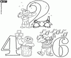 Dos, cuatro y seis, los tres primeros números pares con los personajes de Sesame Street 