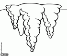 Las estalactitas cuelgan del techo de las cuevas y de las minas. Si una estalactita se une con una estalagmita forma una columna