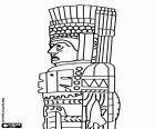 Detalle de una columna que representa a un guerrero tolteca de Tula. Tula o Tollan-Xicocotitlan fue la capital del estado tolteca