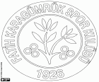 Escudo de Fatih Karagümrük Spor Kulübü, club de fútbol con sede en el barrio de Karagümrük del distrito de Fatih, Estambul, la ciudad más grande y más poblada de Turquía