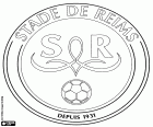 Insignia de Stade de Reims, club de fútbol francés en Reims, ciudad en noreste de Francia en Marne, región de Champaña-Ardenas