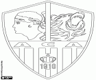 Logo del Athletic Club Ajaccio, AC Ajaccio o Athletic Club Aiacciu, en corso, club de fútbol en la ciudad de Ajaccio, la capital de Córcega