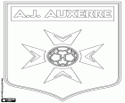 Emblema de la Association de la Jeunesse Auxerroise, AJ Auxerre, club de fútbol con sede en Auxerre, capital del departamento de Yonne en la Borgoña, Francia