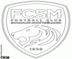 Insignia del Football Club Sochaux-Montbéliard, FC Souchaux, FCSM, club de fútbol de Sochaux y Montbéliard, ciudades en la región Franco Condado al este de Francia
