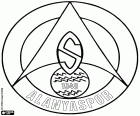 Emblema de Alanyaspor, club de fútbol con sede en Alanya, ciudad vacacional en la costa mediterránea de Anatolia, Turquía