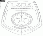Logo de FC Lada Toliatti, club de fútbol ruso con sede en Toliatti o Togliatti, ciudad en el Óblast de Samara, en el sudeste de la Rusia europea. Futbolnyj Kłub Lada Toljatti, nombre original ruso transliterado