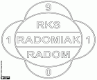 Logo de RKS Radomiak Radom, club de fútbol con sede en Radom, ciudad cercana al río Mleczna situada a 100 km al sur de Varsovia, en el centro-este de Polonia, Voivodato de Mazovia