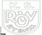 Emblema de KS ROW 1964 Rybnik, club de fútbol con sede en Rybnik, ciudad del Voivodato de Silesia, situada en el sur de Polonia cerca de la frontera con la república Checa