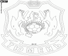 Escudo de FC Tyumen, Futbolnyĭ Klub Tyumen, club de fútbol con sede en Tiumén, centro administrativo del óblast de Tiumén y ciudad en la Siberia Occidental