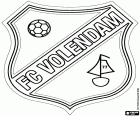 Escudo de FC Volendam, club de fútbol con sede en Volendam, ciudad portuaria en el noroeste de los Países Bajos, en la provincia de Holanda Septentrional. Volendam es una atracción turística juntamente con Edam, localidad vecina famosa por sus quesos