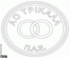 Insignia de Trikala FC, Athlitikos Omilos Trikala, club de fútbol con sede en Tríkala, ciudad en el noroeste de Tesalia en la Grecia Central 