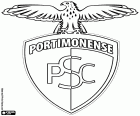 Escudo del Portimonense Sporting Clube, club deportivo con sede en Portimão, ciudad turística con costa al Océano Atlántico en el sur de Portugal, en el Distrito de Faro, en la región del Algarve