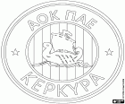 Logo de AOK Kerkyra, Athlitikos Omilos Kerkyra, club de fútbol con sede en Corfú, Kerkyra en griego, ciudad y capital de la segunda mayor isla en el mar Jónico, las islas Jónicas. Corfú está situada frente la costa noroeste de Grecia