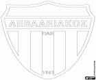 Insignia de PAE Levadiakos, Athlitikos Podosferikos Omilos Levadeon, club de fútbol con sede en Lebadea o Livadiá, ciudad en la Grecia Central y la capital de la región de Beocia