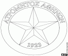 Escudo del Atromitos de Atenas, PAE APS Atromitos Athinon, club de fútbol con sede en Peristeri, ciudad situada en el noroeste del área metropolitana de Atenas, la capital griega