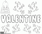 Valentine, nombre para niña en francés y nombre masculino en inglés. Su origen es el nombre latino Valentinus