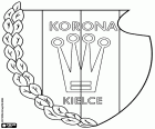 Escudo de Korona Kielce, Korona Spółka Akcyjna, club de fútbol con sede en Kielce, ciudad a orillas del río Silnica en el Voivodato de Santa Cruz, en la zona central del sureste de Polonia