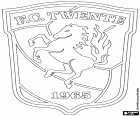 Insignia del Football Club Twente, club de fútbol con sede en Enschede, ciudad cercana a la frontera con Alemania, en la provincia de Overijssel, en la zona central-este de los Países Bajos