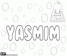 Yasmim, nombre con origen persa y árabe, variante de Yasmeen, su significado es el jazmín, una flor. Yasmim, nombre para niña utilizado en varios países