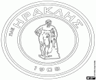 Escudo de Iraklis Tesalónica, Gimnastikos Syllogos Iraklis Thessaloniki, club multideportivo con sede en Salónica o Tesalónica, la capital de la región de Macedonia Central y la segunda ciudad de Grecia