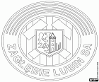Insignia de Zagłębie Lubin Sportowa SA, club de fútbol con sede en Lubin, ciudad en el voivodato de Baja Silesia, en el suroeste de Polonia