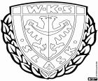Escudo del Silesia Breslavia, WKS Śląsk Wrocław, Wrocławski Klub Sportowy Śląsk Wrocław SA, club de fútbol con sede en Breslavia, ciudad a orillas del río Óder y capital del Voivodato de Baja Silesia en el suroeste de Polonia