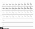 Ejercicios de caligrafía con pautas, la combinación de las letras T y O, la sílaba TO