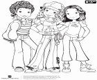 Holly Hobbie con sus grandes amigas Carrie y Amy, las tres amigas juntas 