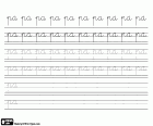Las letras P y A, la sílaba PA, la primera sílaba de la consonante P y las cinco vocales