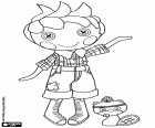 El leñador de Lalaloopsy es Forest Evergreen. En este dibujo para colorear lo vemos junto con su inseparable mascota, un castor